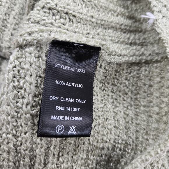 Astr The Label Twist Back Sweater Sz M Sage Green Acrylic Pullover Long Sleeve - Picture 8 of 12